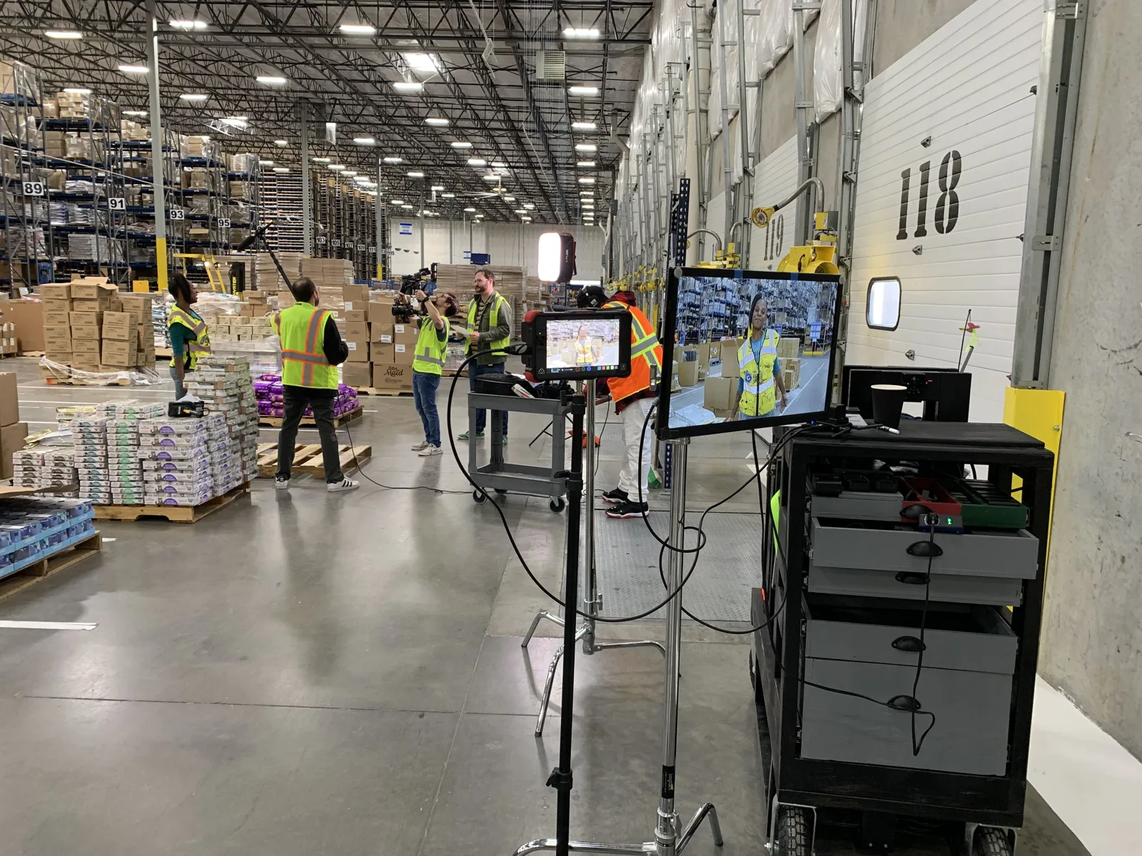 Chewy warehouse video production shoot in Dallas