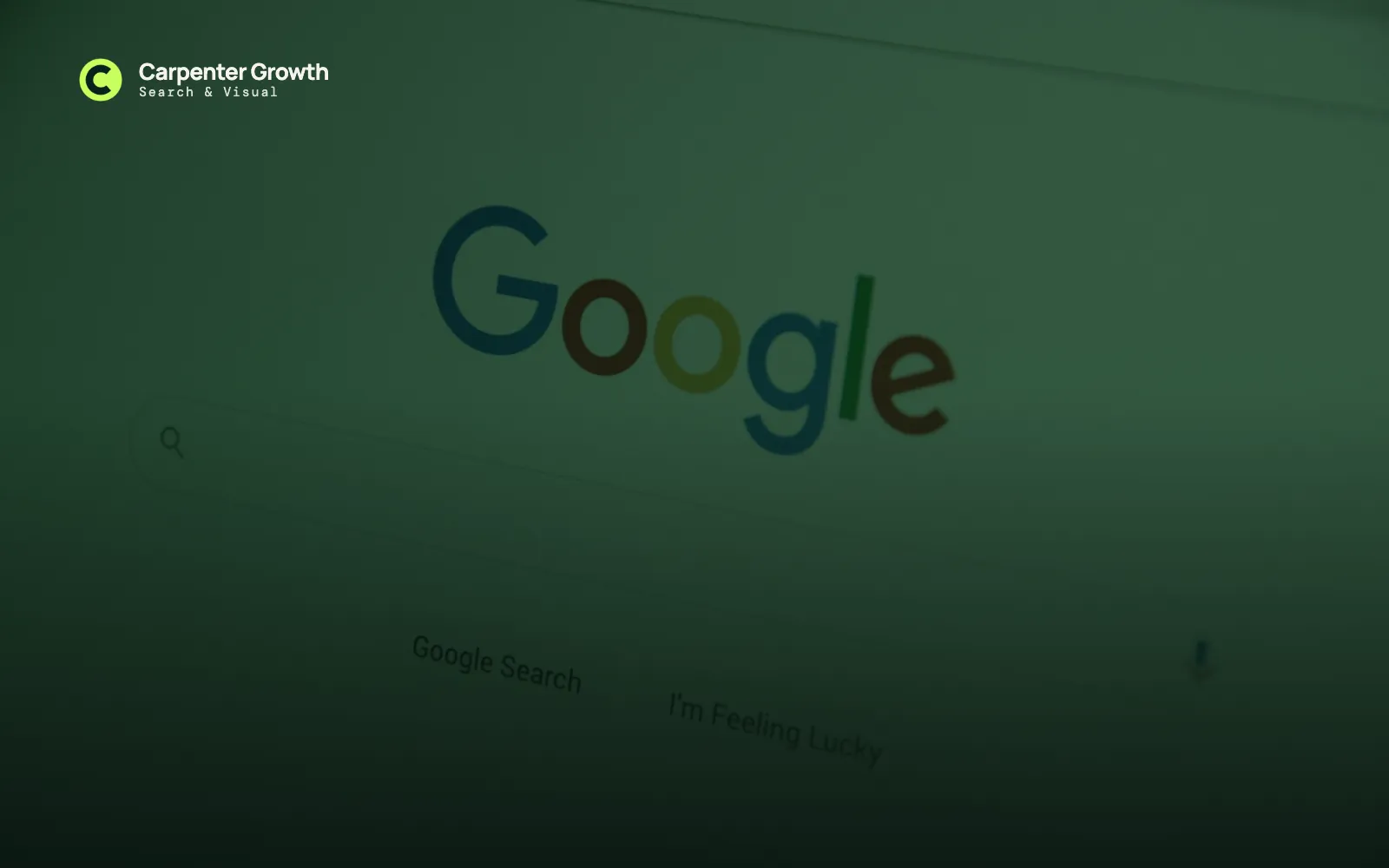 The Google search home page on a screen